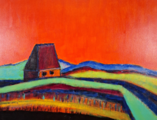 Acryl schilderij, Maya Wildevuur, Texel, 2001